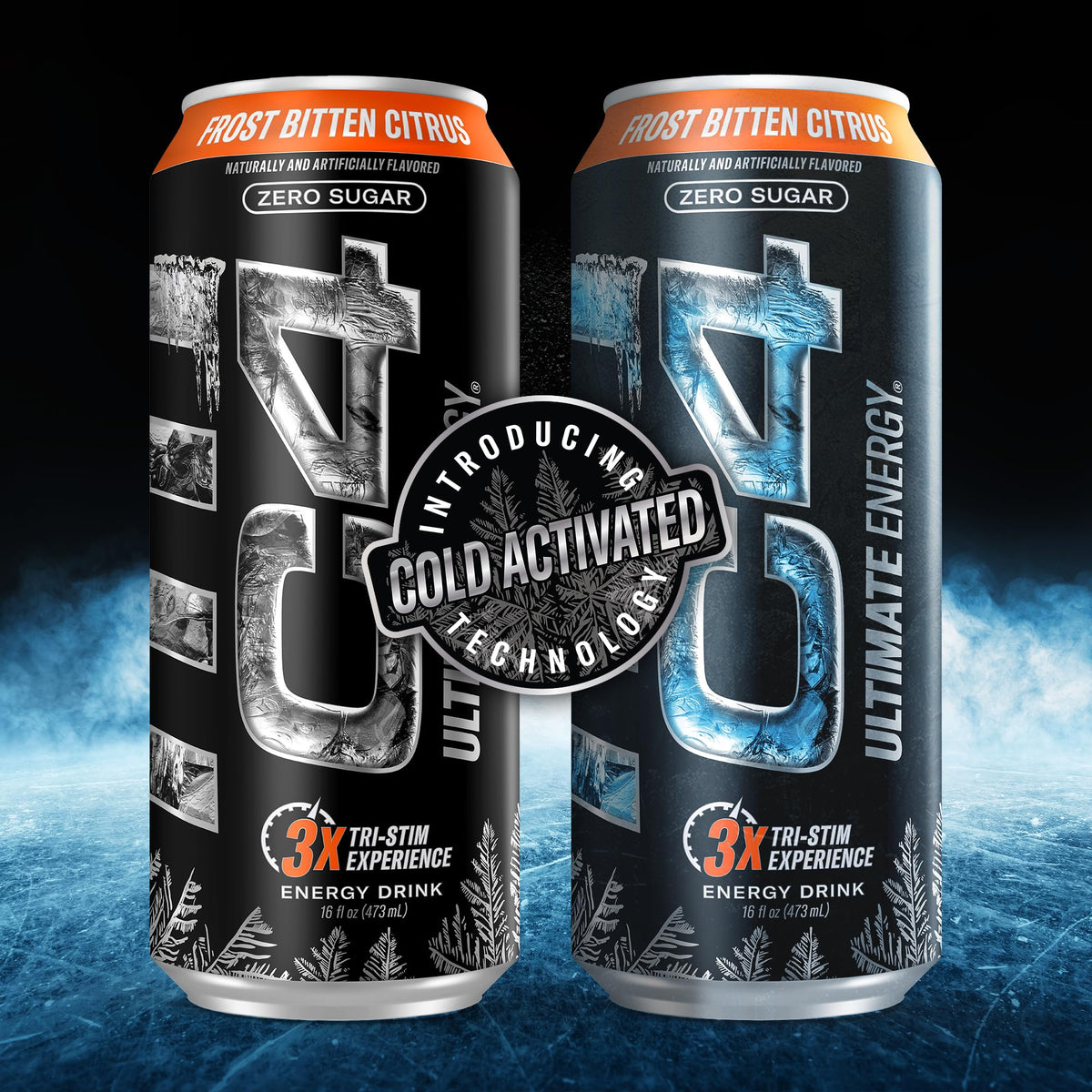 C4 Ultimate Frost Zero Sugar Energy Drink – Frost Bitten Citrus, 16oz, Pack of 12