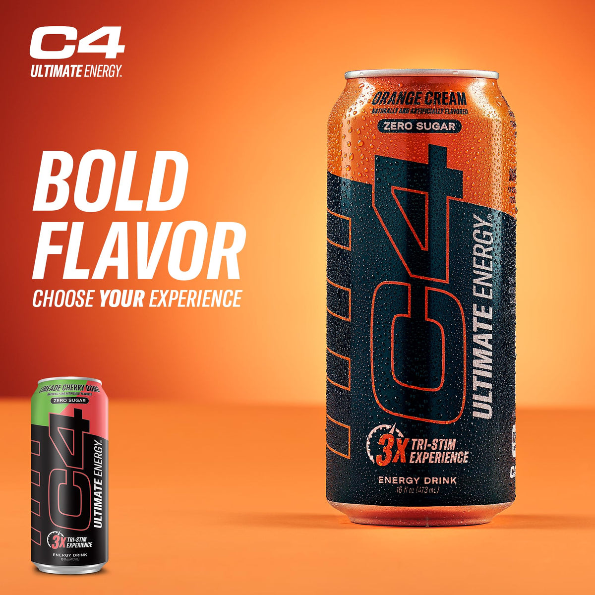 C4 Ultimate Zero Sugar Energy Drink Limeade Cherry Bomb (16oz) — Pack of 12