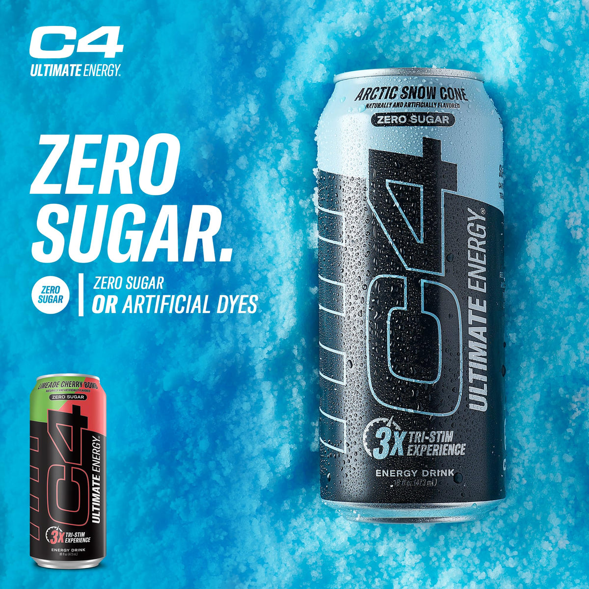 C4 Ultimate Zero Sugar Energy Drink Limeade Cherry Bomb (16oz) — Pack of 12