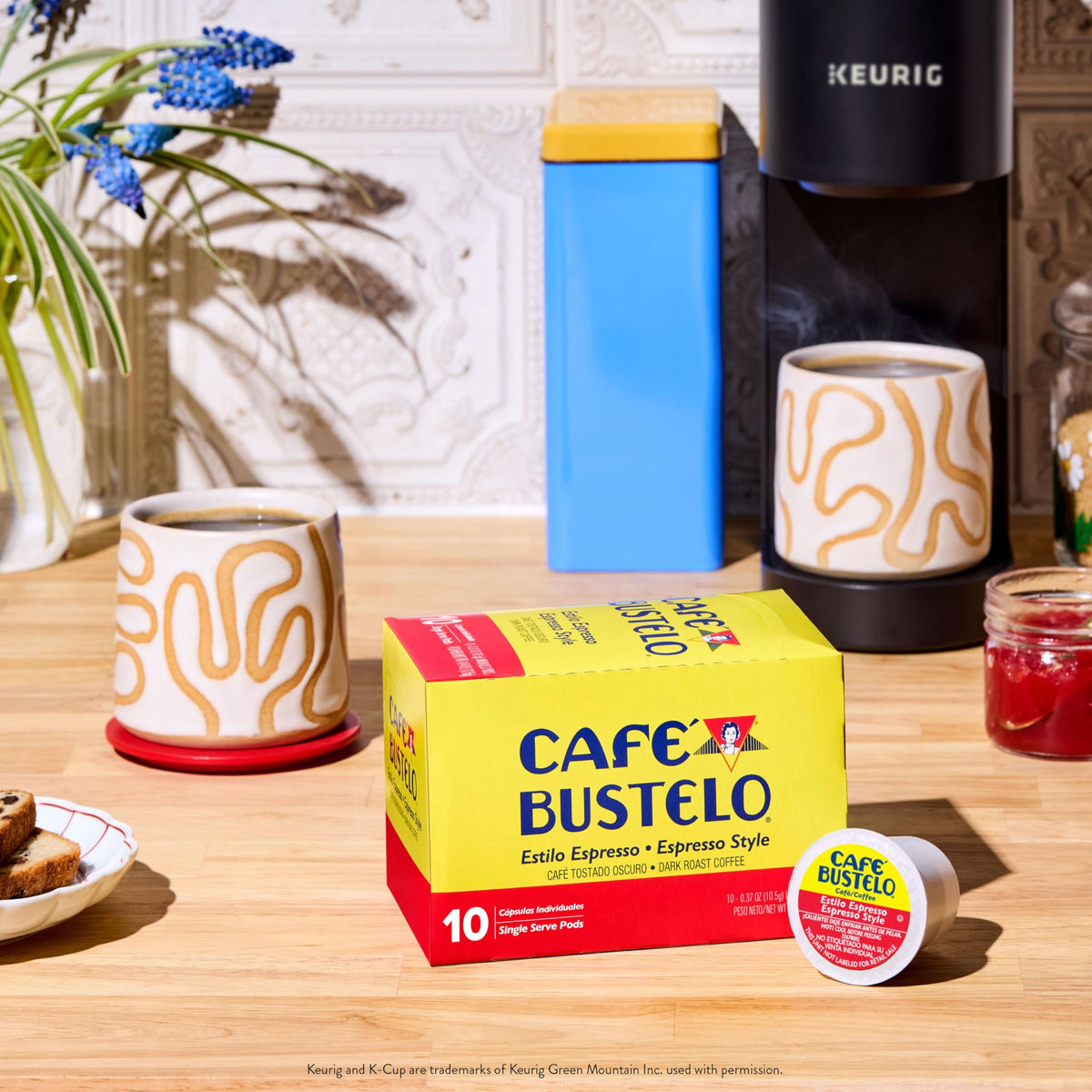Cafe Bustelo Espresso Style Dark Roast Coffee Pods - 60 Count Pack (6 Boxes) - Keurig Compatible