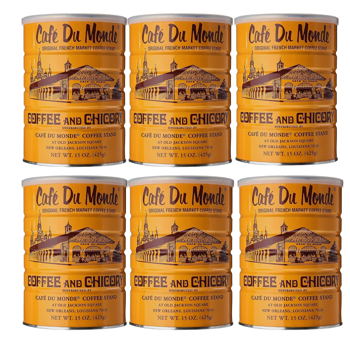 Cafe Du Monde Coffee with Chicory, 15 oz, Pack of 6