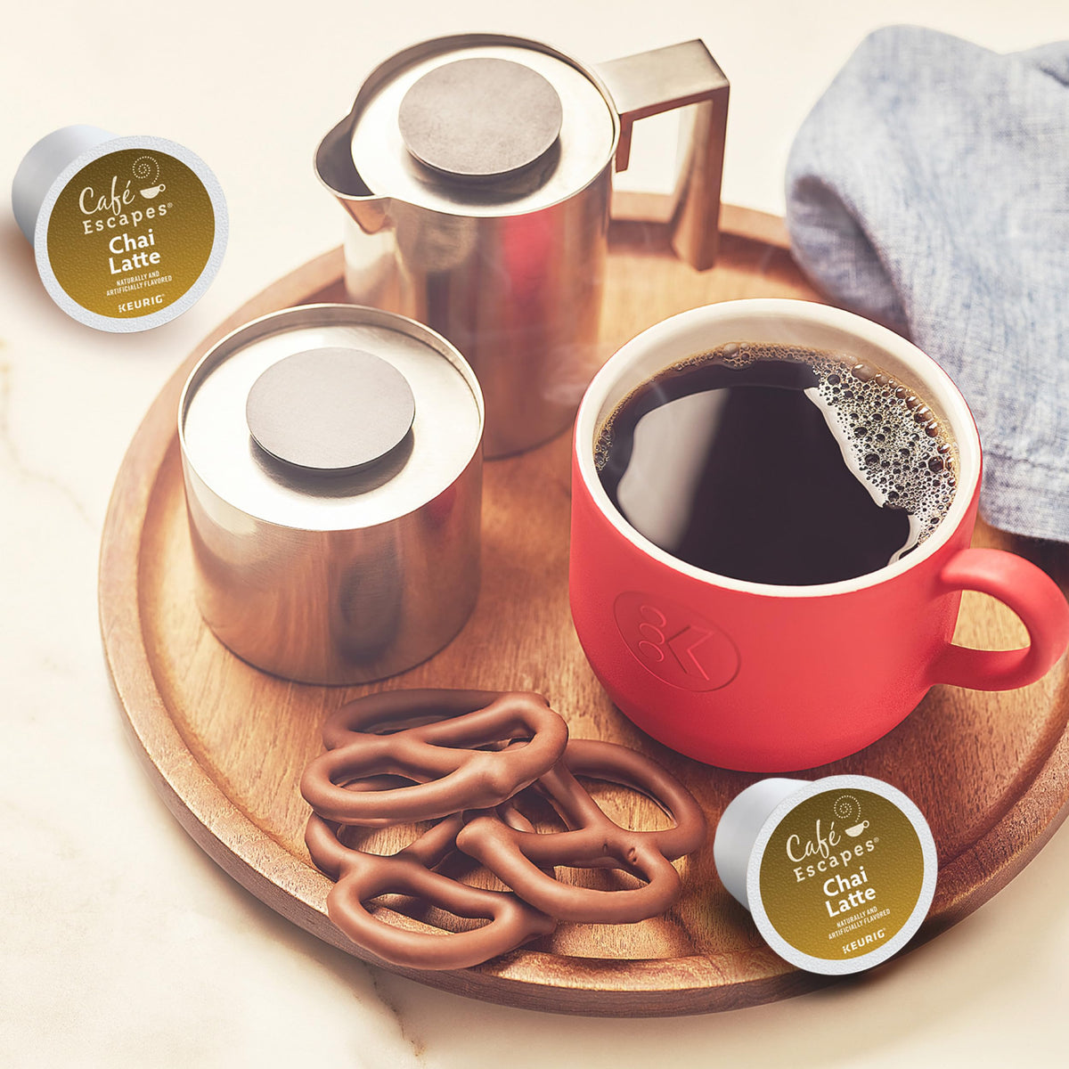 Cafe Escapes Chai Latte Tea Pods | Keurig K-Cup, 48 Count (2 Boxes)