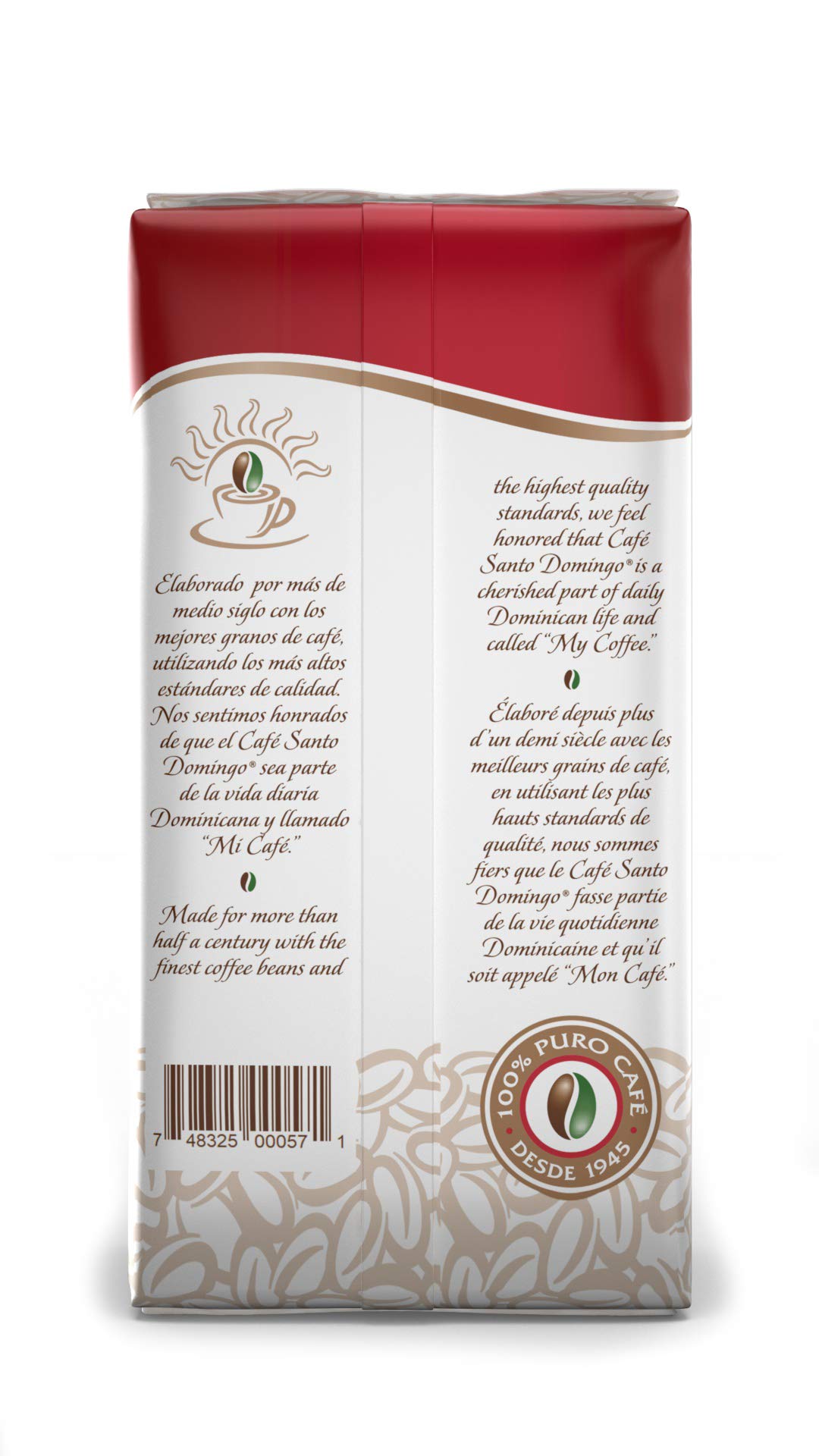Café Santo Domingo INDUBAN – 16 oz Ground Coffee, Medium Roast (Pack of 2) – Dominican Republic