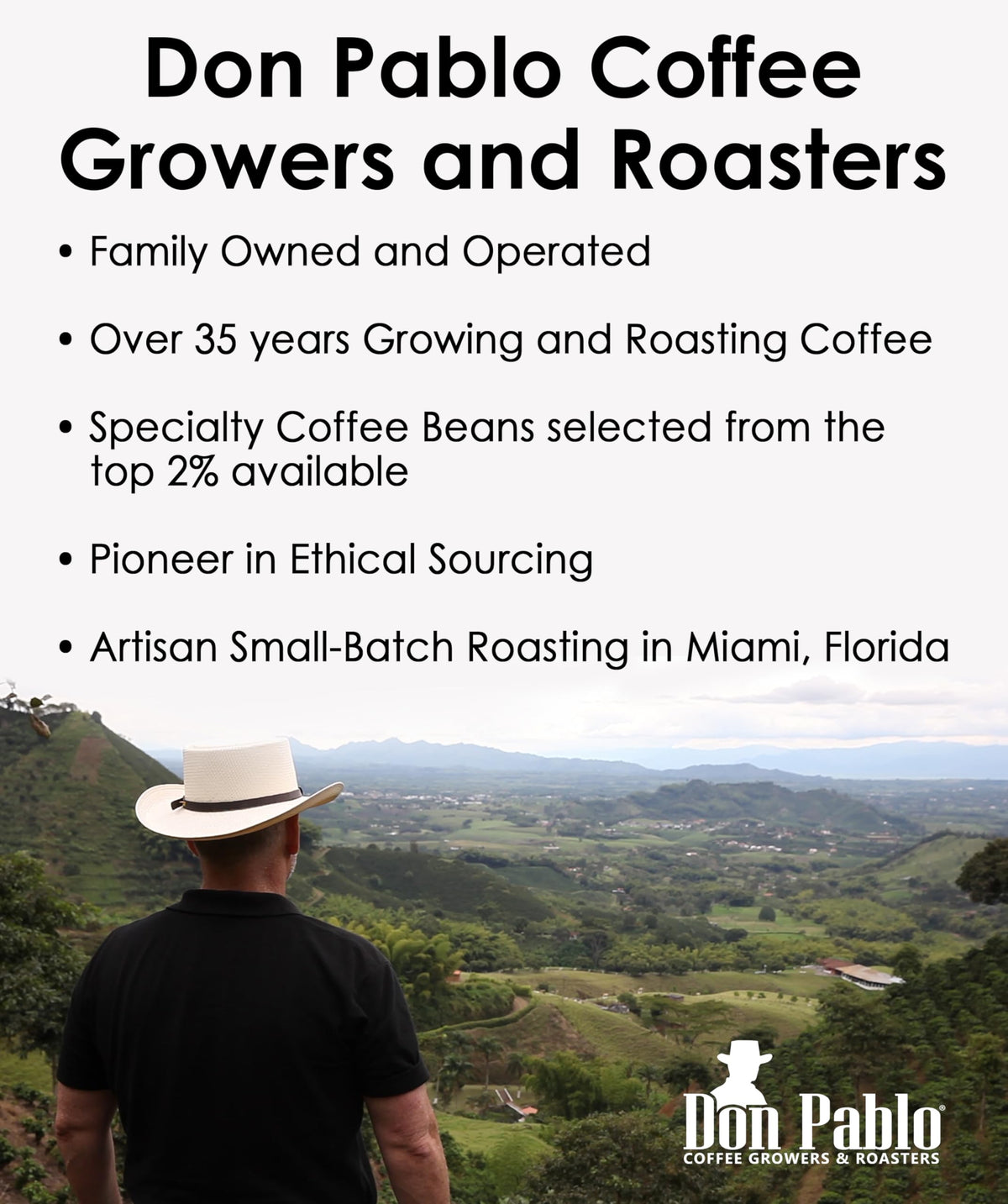 Cafe Don Pablo Signature Blend – Medium-Dark Roast, 100% Arabica, Low Acidity, 2 lb Whole Bean
