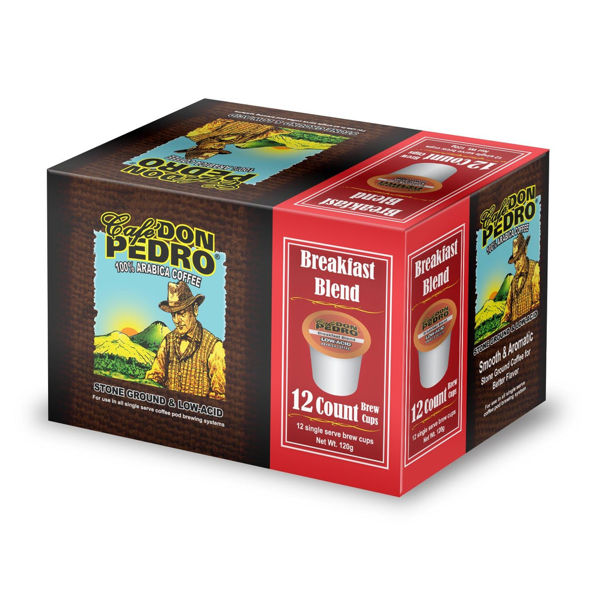 Cafe Don Pedro Low Acid Arabica Variety Pack – 72 Keurig K-Cups, 6 Flavors
