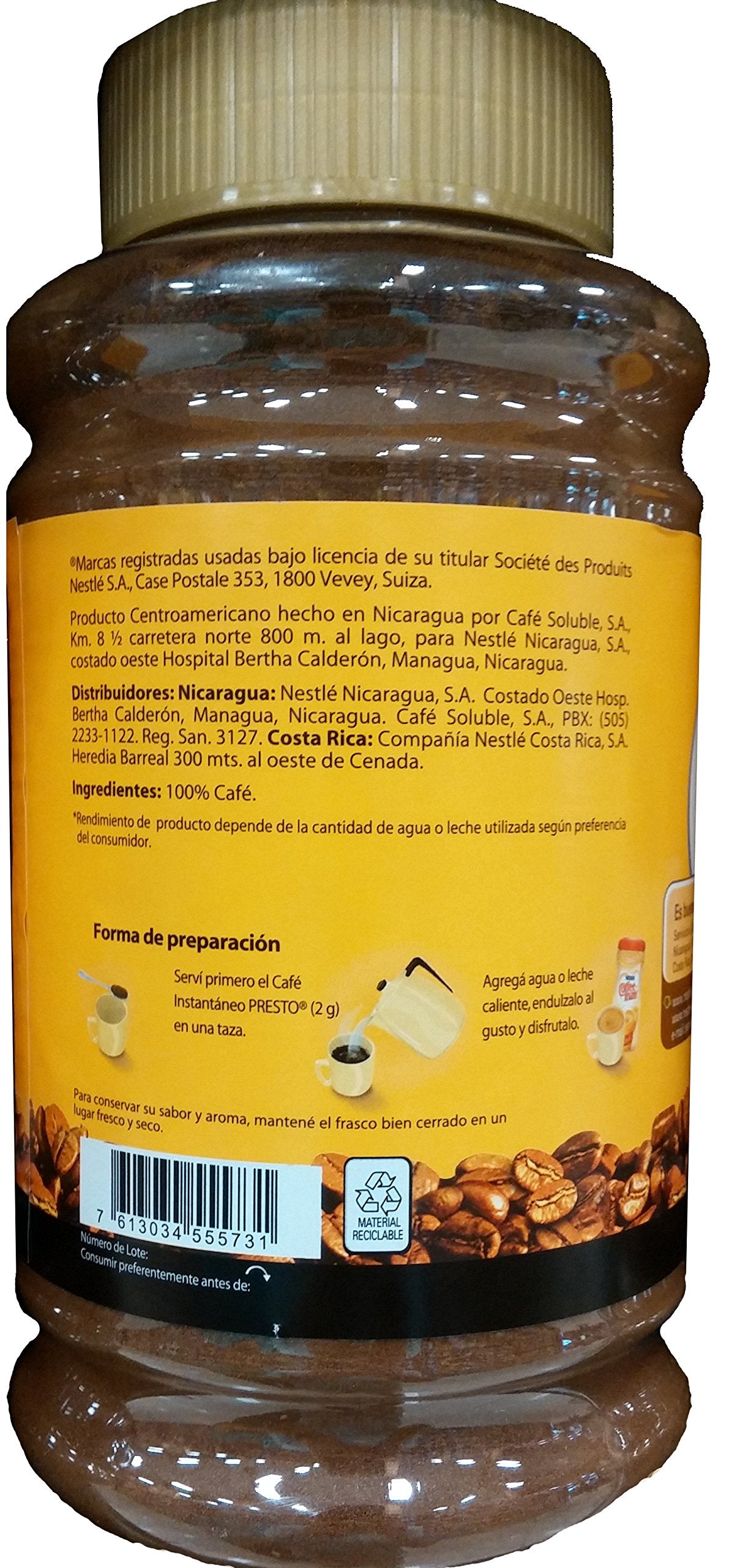 Cafe Presto Instant Coffee (400g) – Nicaragua Tradition