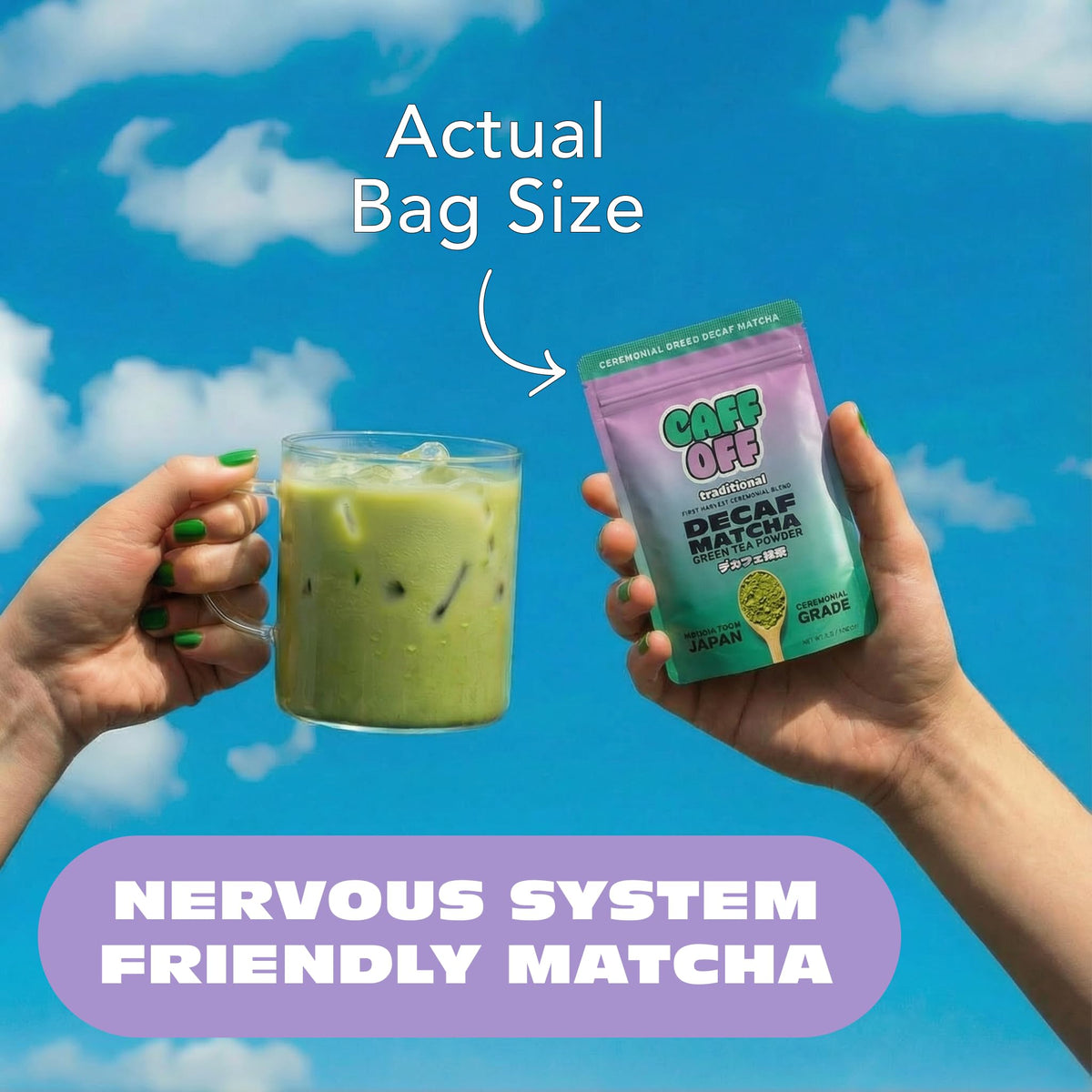 Caff Off Decaf Matcha Powder – Ceremonial Grade, Japan-Sourced (1.06 oz)