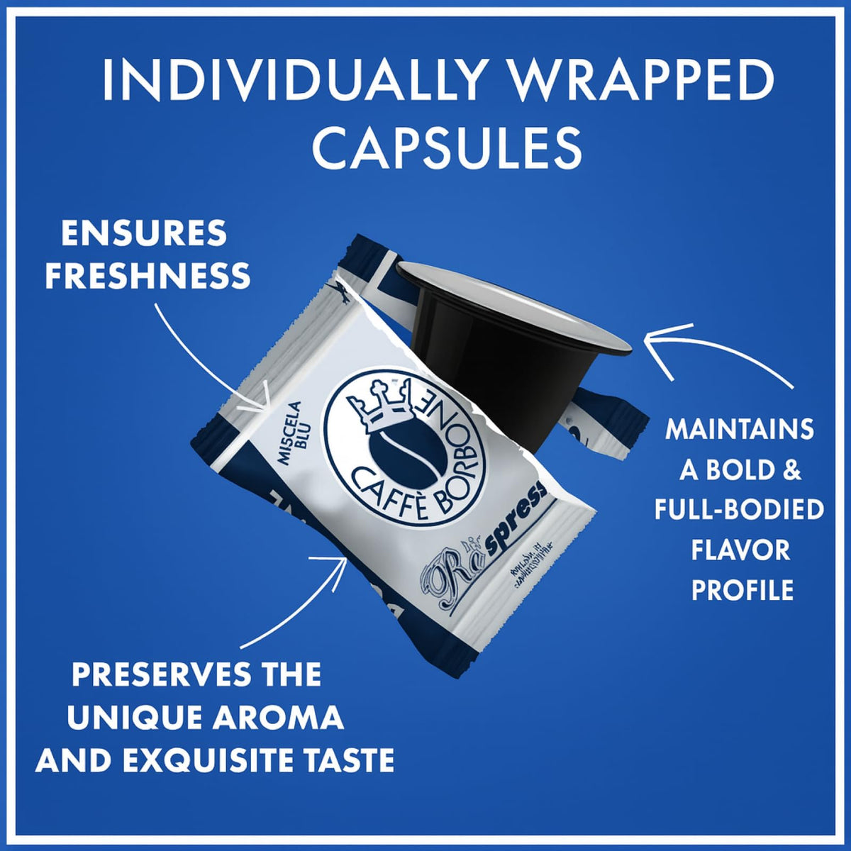 Caffè Borbone DEK Decaf Espresso Pods – 50 Count, Dark Roast, Nespresso Original Compatible