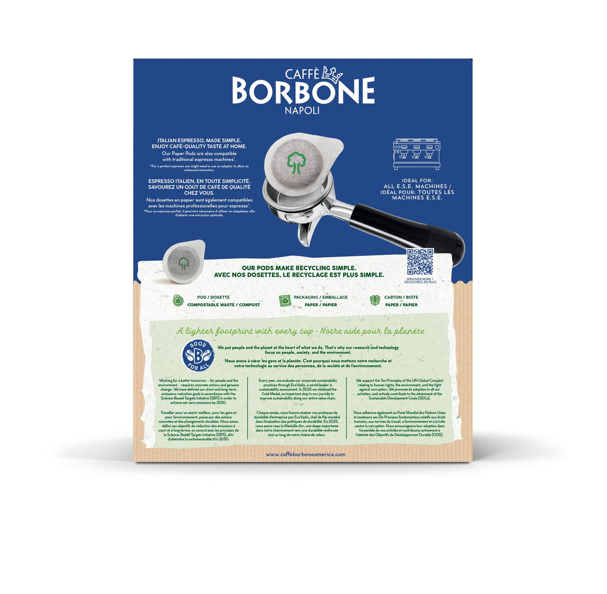 Caffè Borbone Espresso Pods – Miscela Rossa Red Blend, Dark Roast, 50 ESE Pods