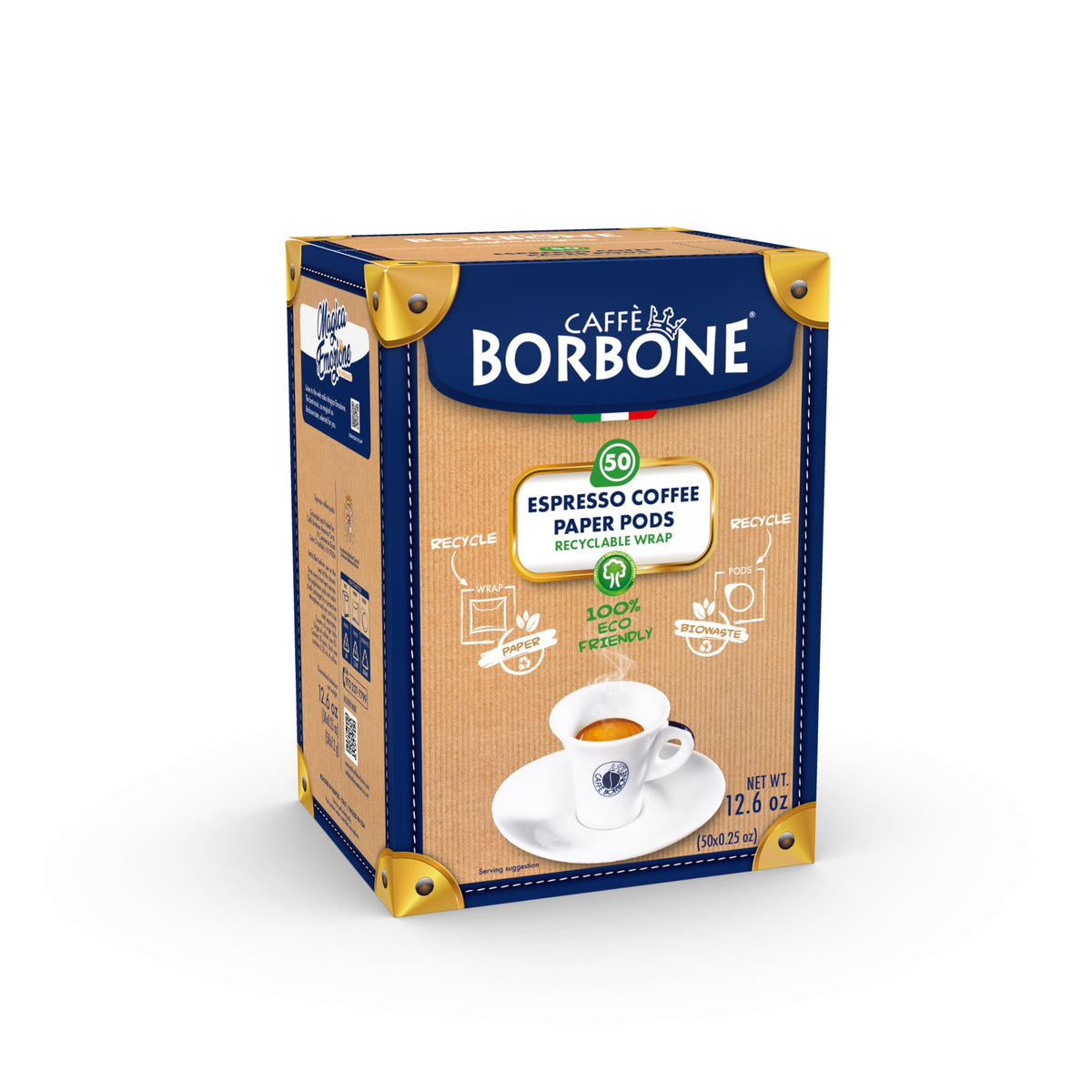 Caffè Borbone Espresso Pods – Miscela Rossa Red Blend, Dark Roast, 50 ESE Pods