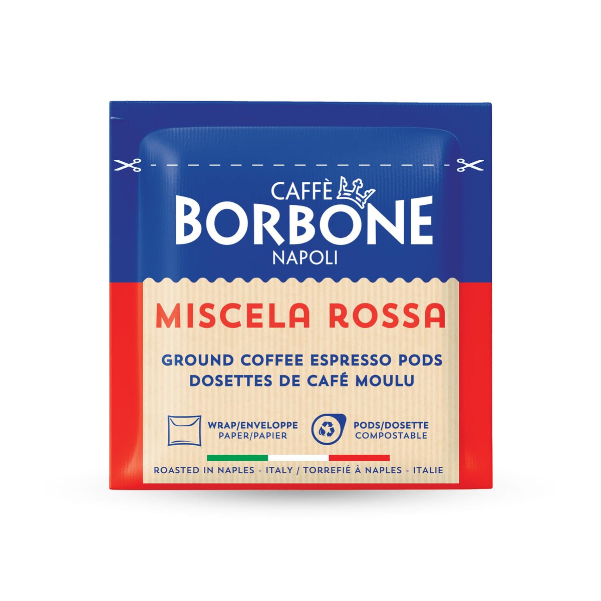 Caffè Borbone Espresso Pods – Miscela Rossa Red Blend, Dark Roast, 50 ESE Pods