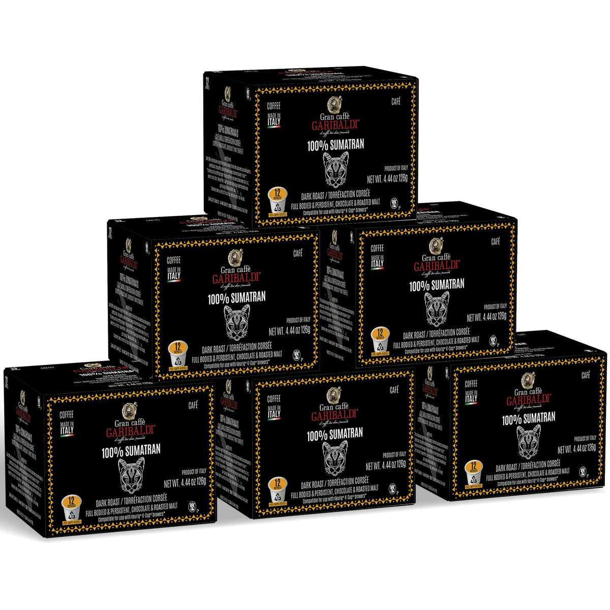 Caffè Garibaldi Sumatra Coffee Pods – 72-Count Keurig Dark Roast