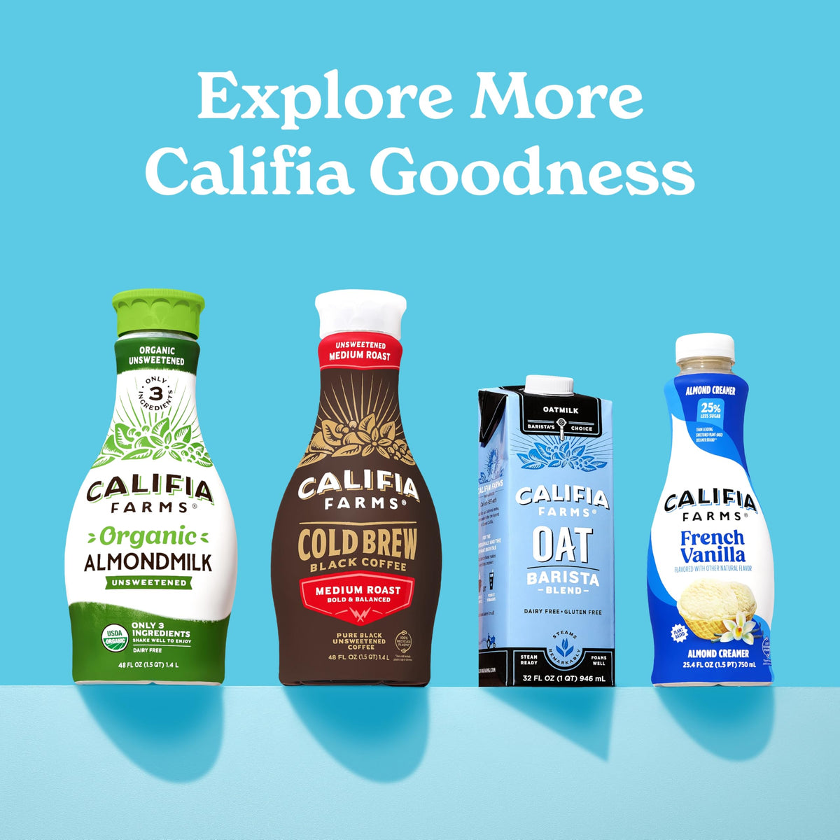 Califia Farms French Vanilla Almond Milk Coffee Creamer – 32 oz Pack of 6, Dairy Free