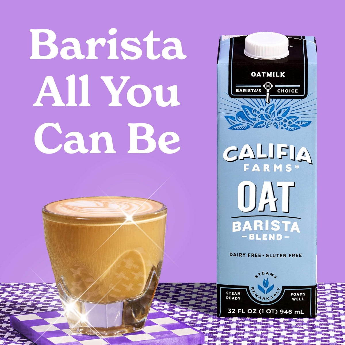 Califia Farms Oat Barista Blend Oat Milk – 32 oz (Pack of 6) Shelf Stable Dairy Free