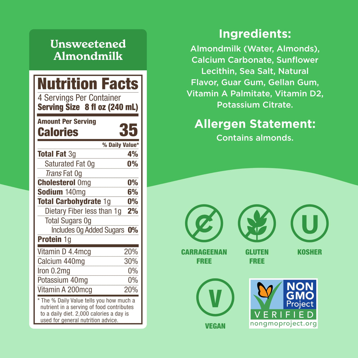 Califia Farms Unsweetened Almond Milk 32oz (Pack of 6) – Dairy Free, Sugar Free, High Calcium