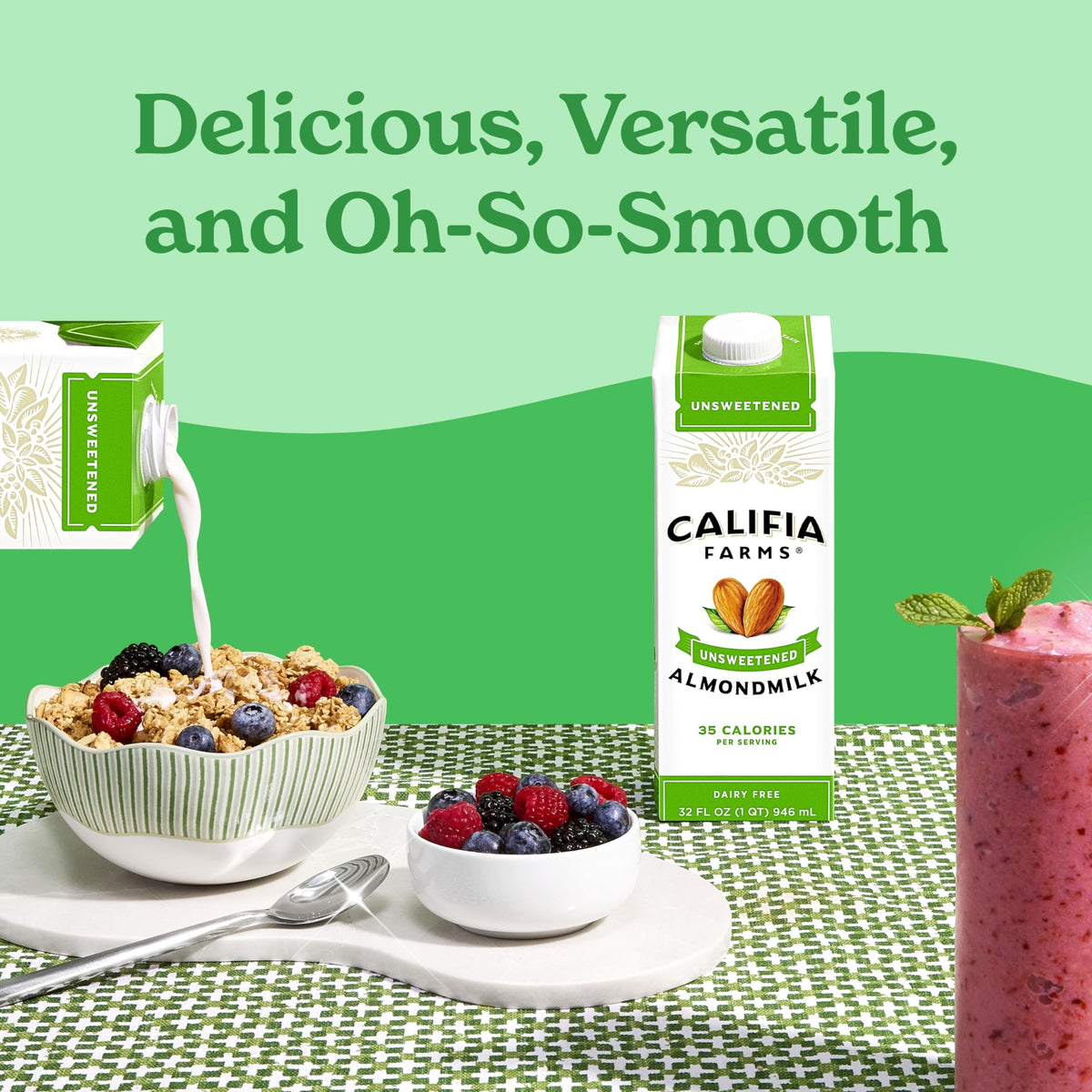 Califia Farms Unsweetened Almond Milk 32oz (Pack of 6) – Dairy Free, Sugar Free, High Calcium
