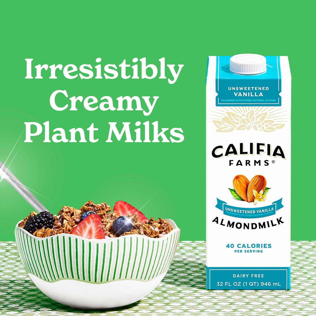 Califia Farms Unsweetened Vanilla Almond Milk – 32oz (Pack of 6) | Dairy Free, Sugar Free, Vegan