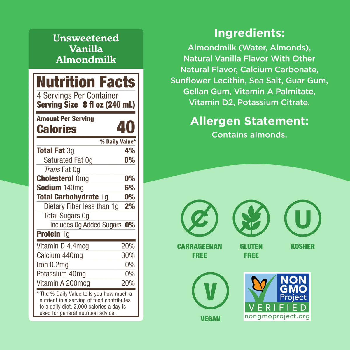 Califia Farms Unsweetened Vanilla Almond Milk – 32oz (Pack of 6) | Dairy Free, Sugar Free, Vegan