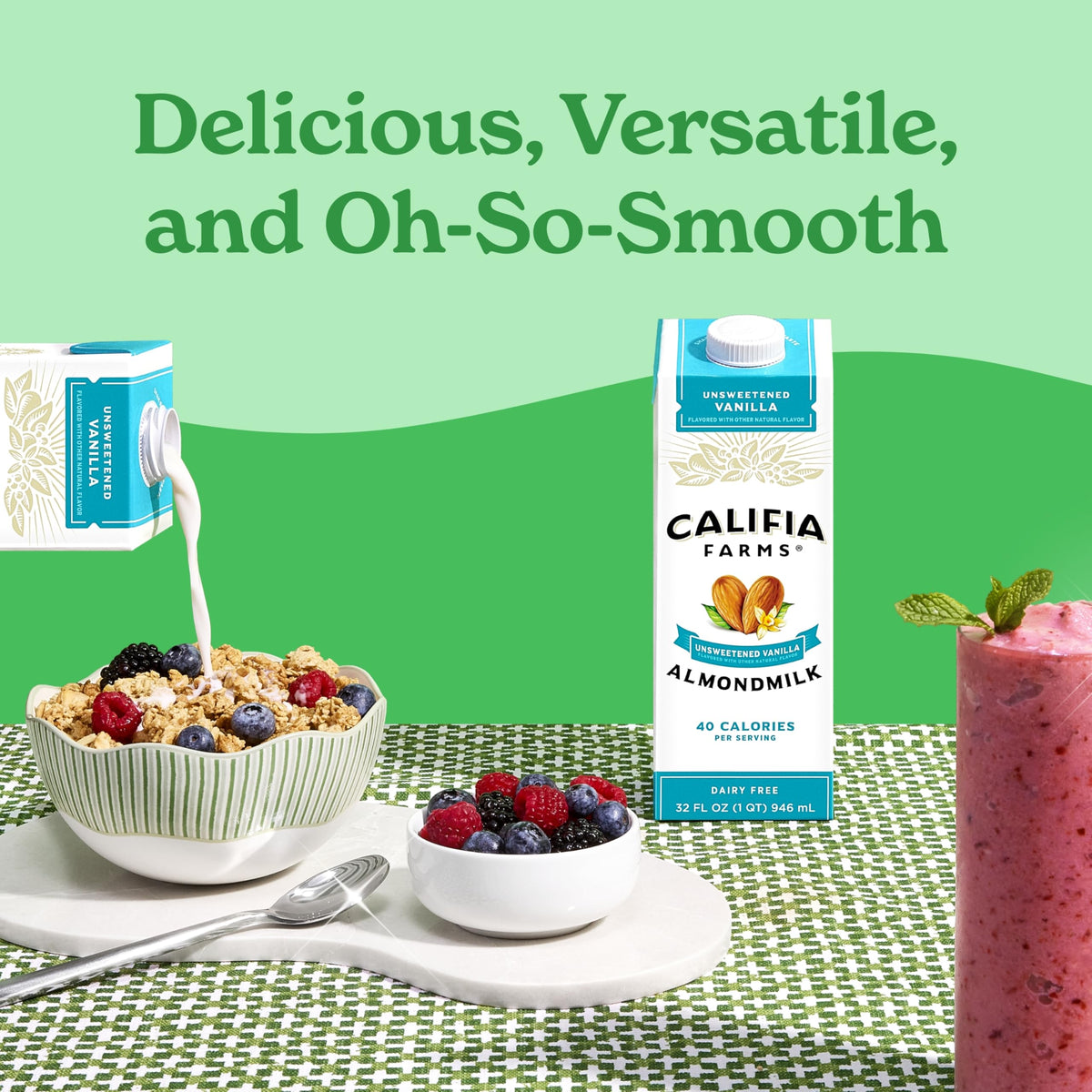 Califia Farms Unsweetened Vanilla Almond Milk – 32oz (Pack of 6) | Dairy Free, Sugar Free, Vegan