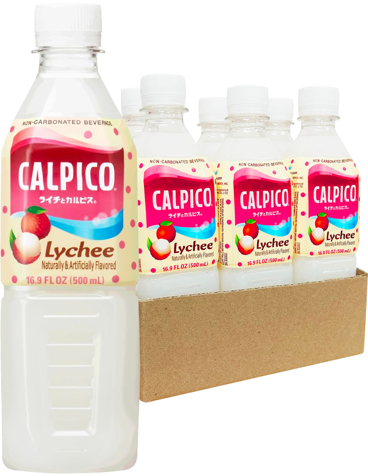 CALPICO Lychee – Smooth, Creamy Non-Carbonated Lactic Acid Drink, 16.9 fl oz (Pack of 6)