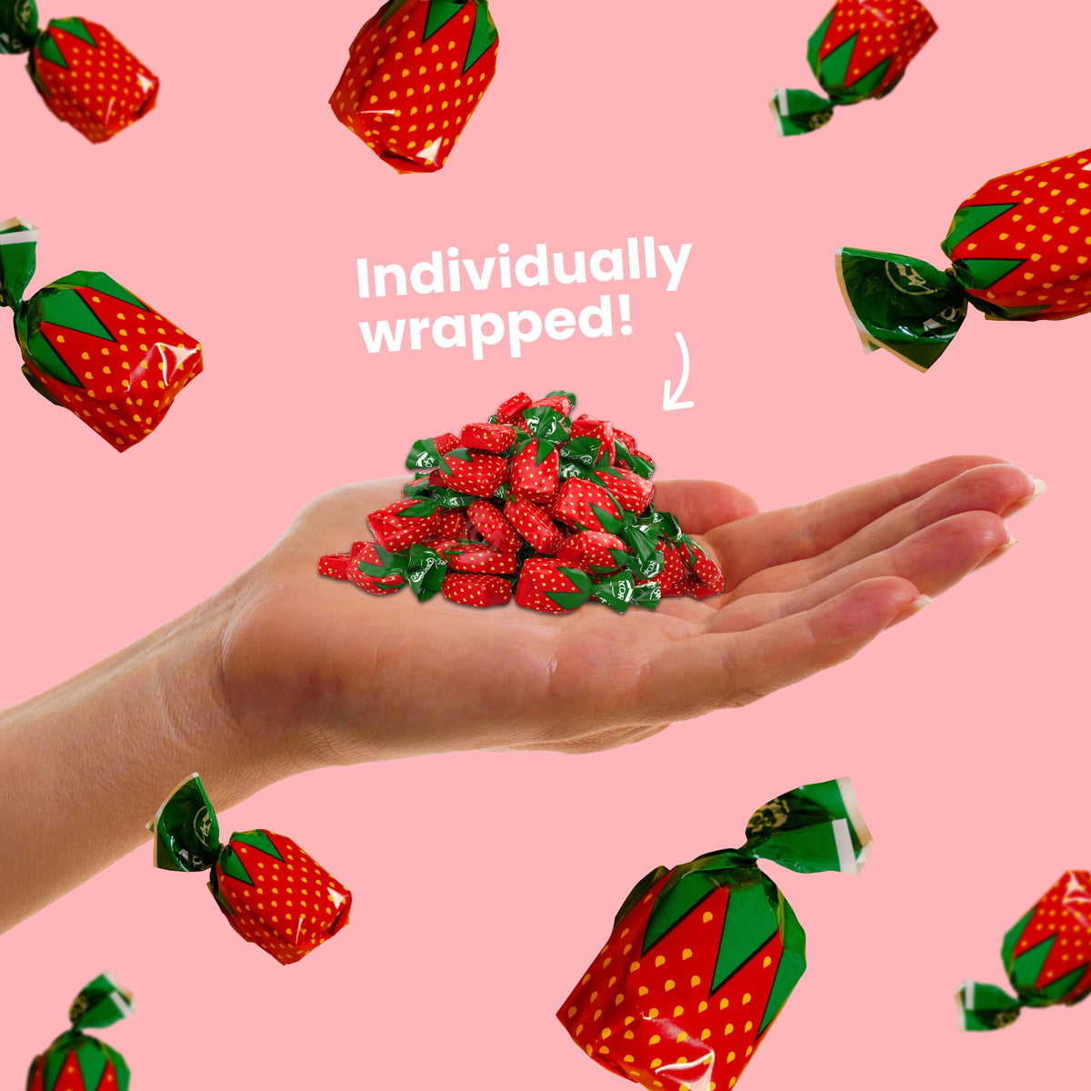 Cambie Strawberry Bon Bons – 6 Lb Bulk Candy with Hard Shell & Soft Center