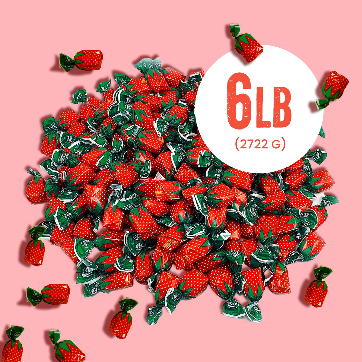 Cambie Strawberry Bon Bons – 6 Lb Bulk Candy with Hard Shell & Soft Center