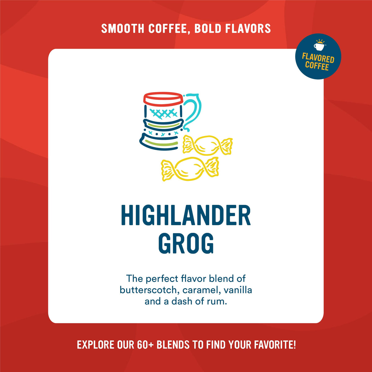 Cameron's Coffee Highlander Grog EcoPod Coffee – Pack of 6, 12 Pods per Box, Light Roast, Gluten Free, 4.33 oz