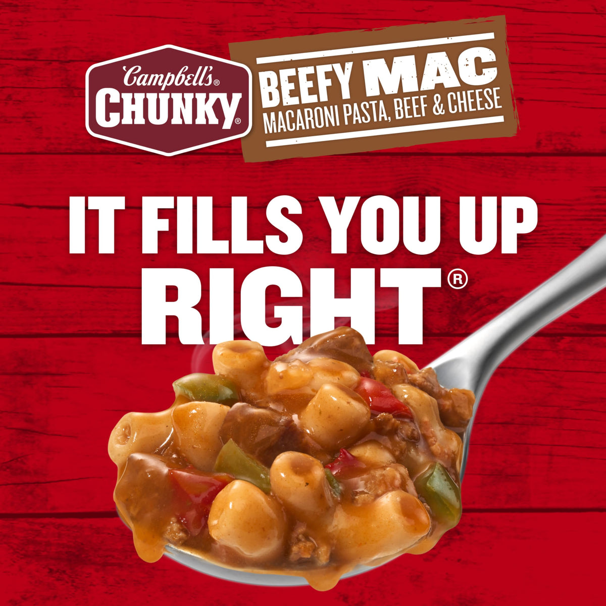 Campbell’s Chunky Beefy Mac Soup – 18.8 oz Can (12 Pack) | Hearty, Protein-Packed Comfort