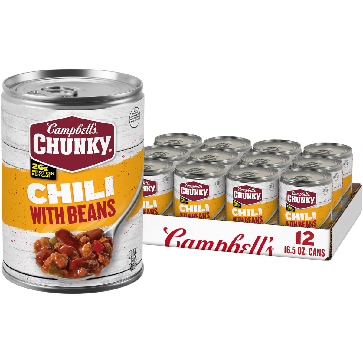 Campbell’s Chunky Chili With Beans – 16.5 oz Can, 12 Pack
