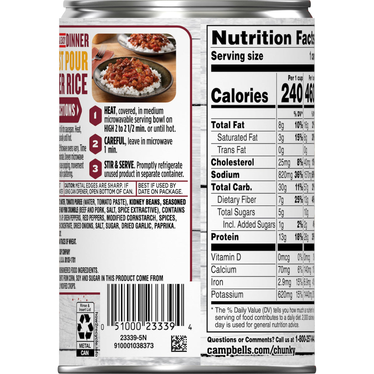 Campbell’s Chunky Chili With Beans – 16.5 oz Can, 12 Pack
