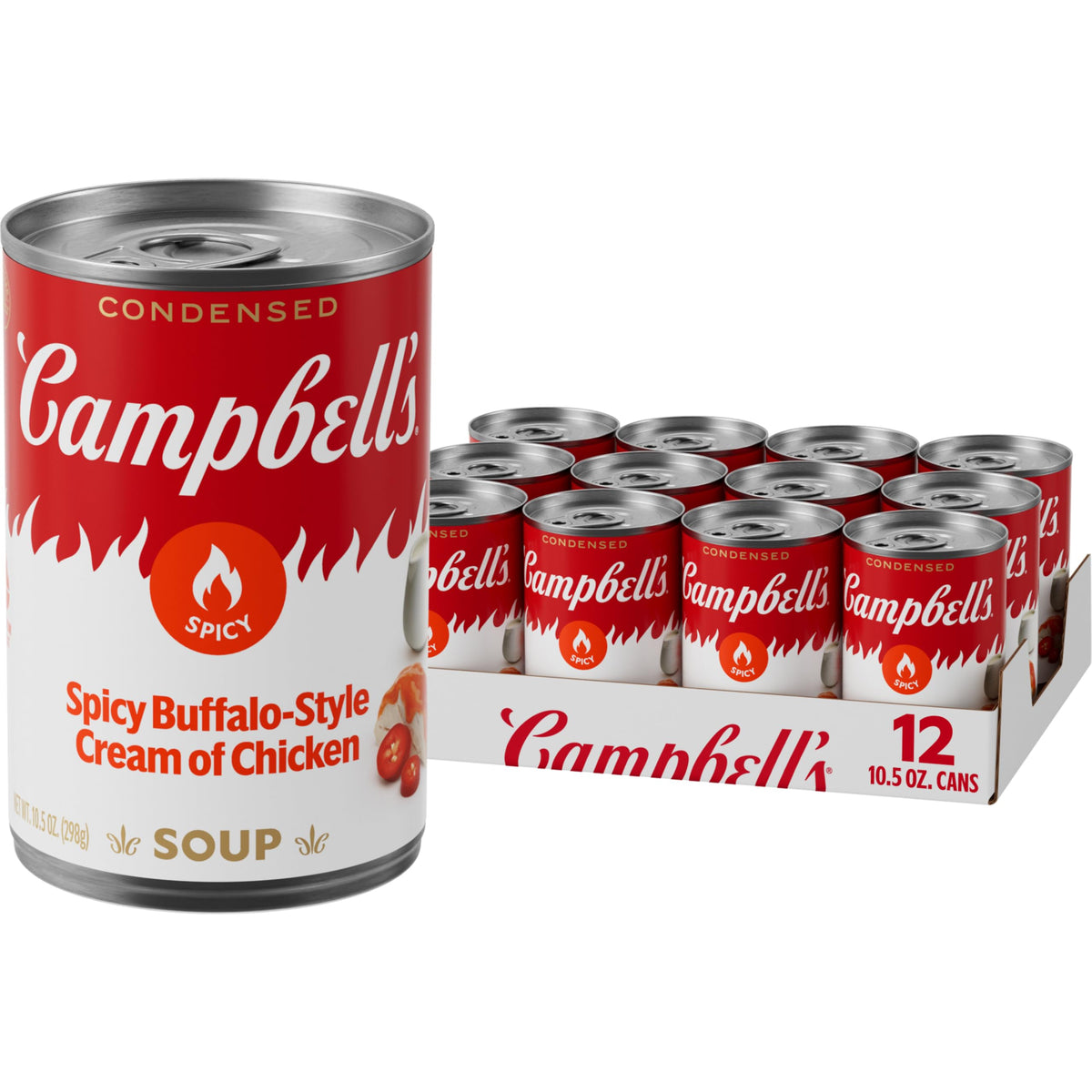 Campbell's Condensed Spicy Buffalo-Style Cream of Chicken Soup, 10.5 oz Can (Case of 12)