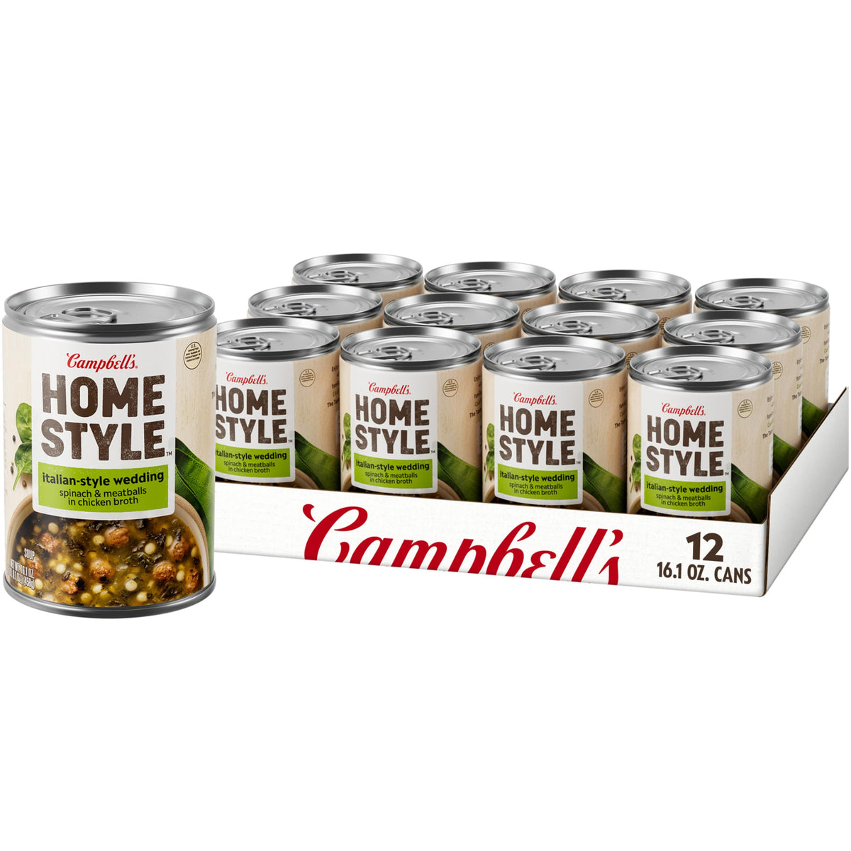 Campbell's Homestyle Italian Wedding Soup, 16.1 oz Can (Pack of 12) – Hearty, Homemade Flavor