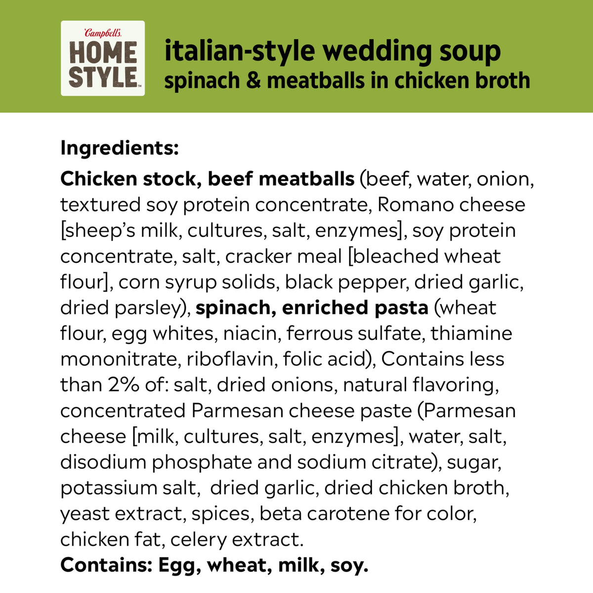 Campbell's Homestyle Italian Wedding Soup, 16.1 oz Can (Pack of 12) – Hearty, Homemade Flavor