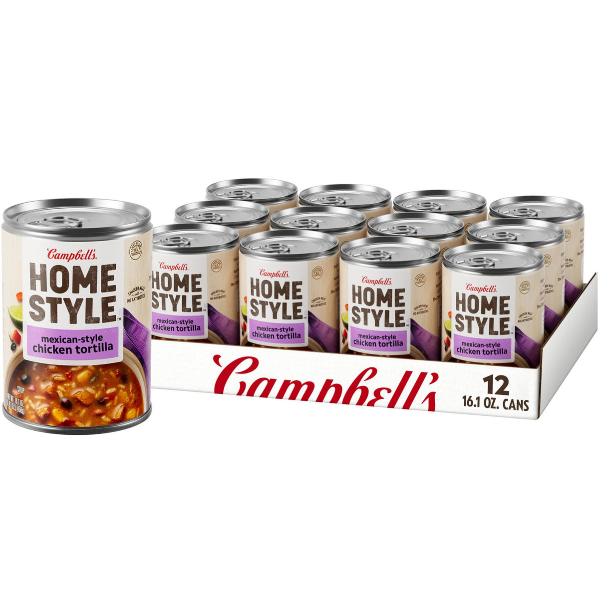 Campbell's Homestyle Mexican-Style Chicken Tortilla Soup, 16.1 oz Can (Case of 12)