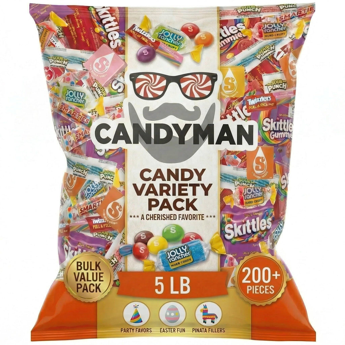 CANDYMAN Assorted Candy Variety Pack – 5lbs Bulk for Pinatas & Party Favors