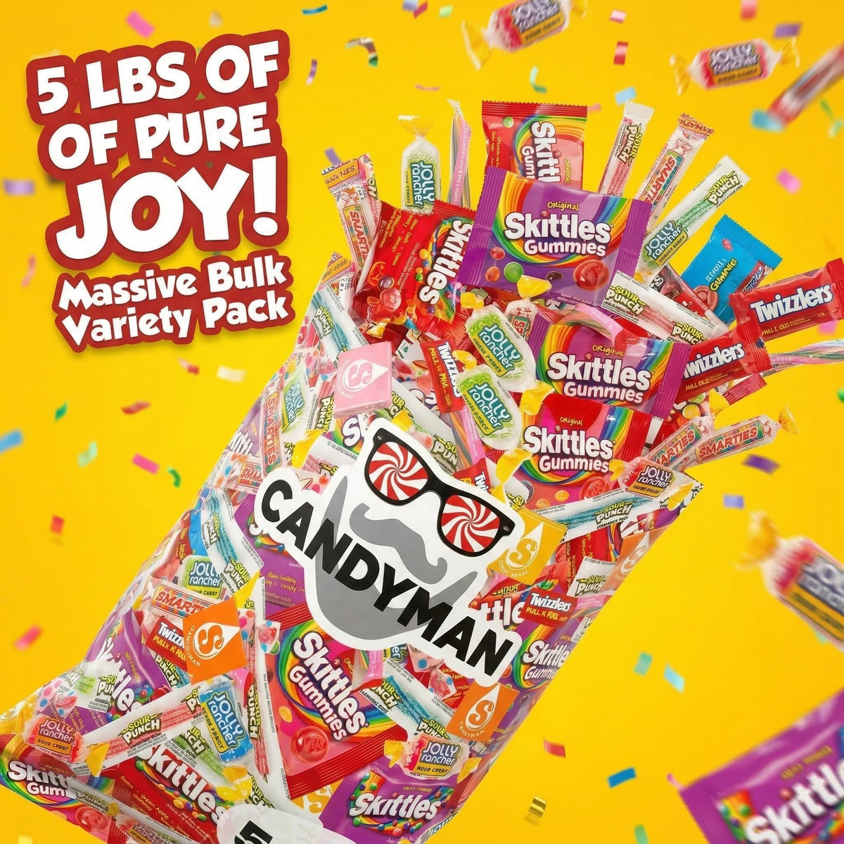 CANDYMAN Assorted Candy Variety Pack – 5lbs Bulk for Pinatas & Party Favors