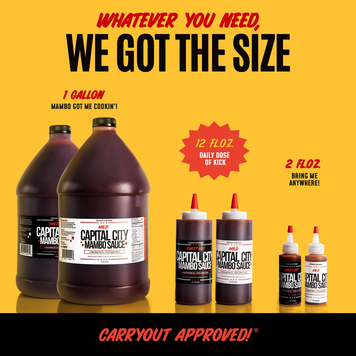 Capital City Mambo Sauce Sweet Hot & Mild Variety Pack – 12oz 2 Pack