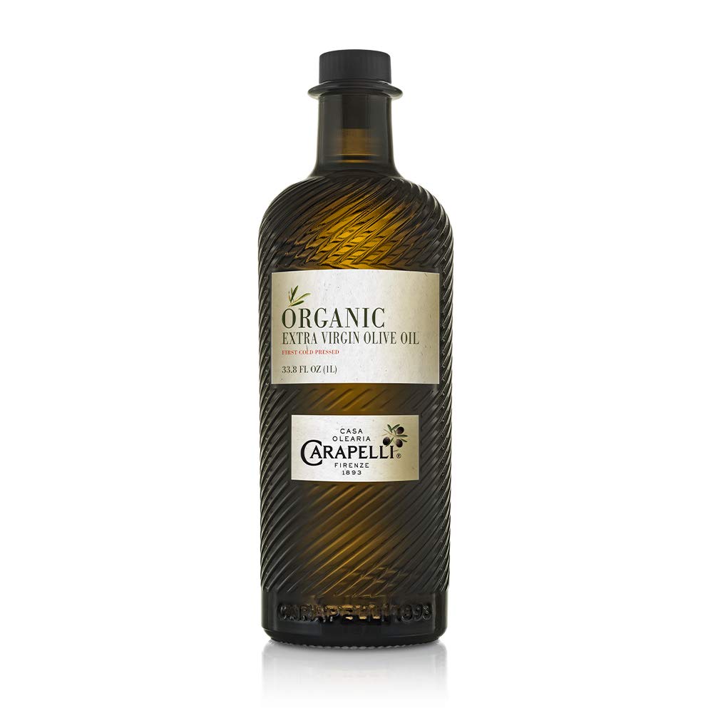 Carapelli Organic Extra Virgin Olive Oil – Cold-Pressed EVOO, 1 Liter