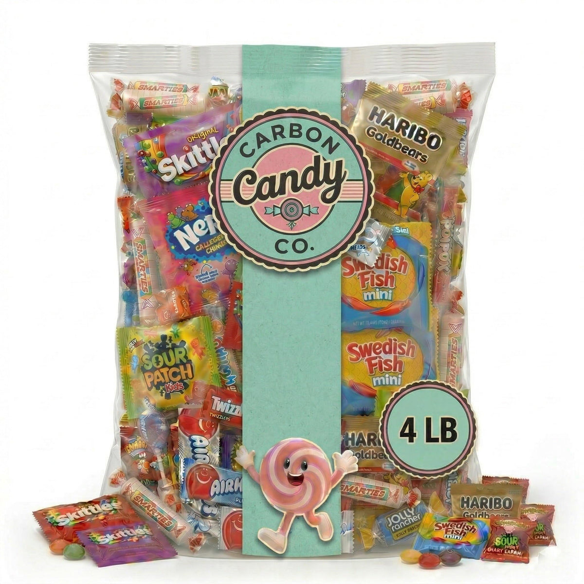 Carbon Candy Co. Bulk Candy Variety Pack — 4 lb, Individually Wrapped Assorted Mix for Parties | Mother's Day