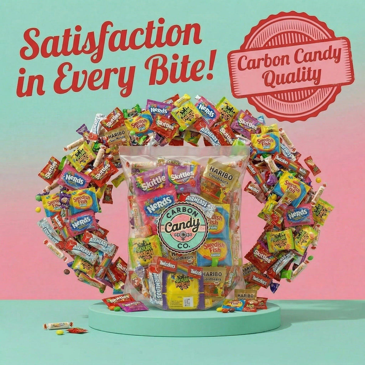 Carbon Candy Co. Bulk Candy Variety Pack — 4 lb, Individually Wrapped Assorted Mix for Parties | Mother's Day