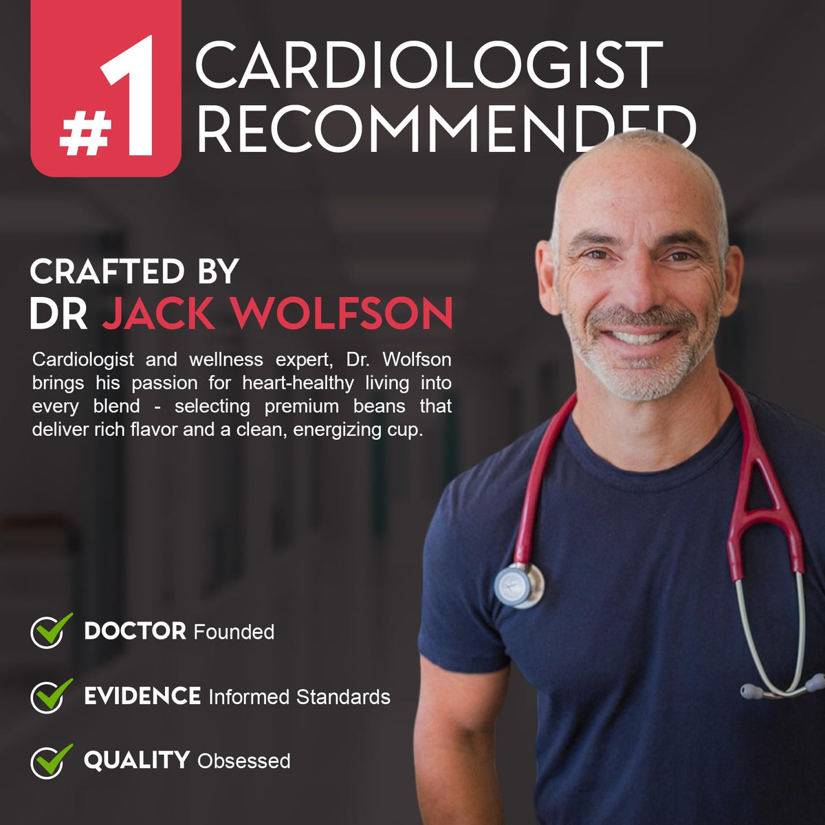 Cardiology Coffee – Whole Bean, USDA Organic, Mold-Free 12oz Medium Roast with Antioxidants for a Heart-Healthy Lifestyle