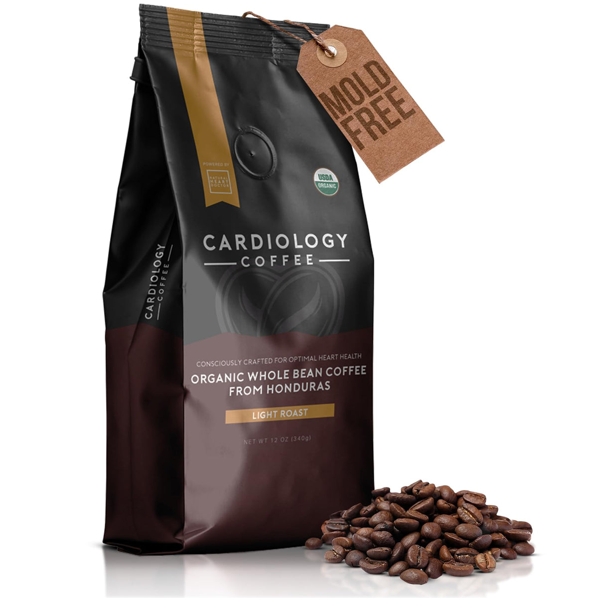 Cardiology Coffee – USDA Organic Mold-Free 12oz Whole Bean Light Roast
