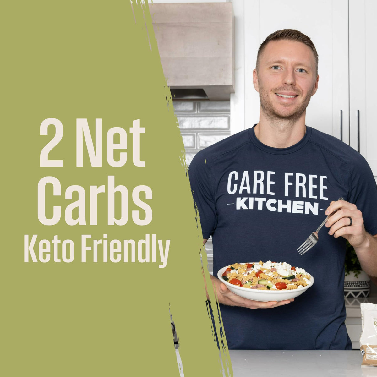 Care Free Kitchen Plain Rotini Keto Pasta Noodles – 3-Pack, 20g Protein, 2g Net Carbs, 26g Fiber