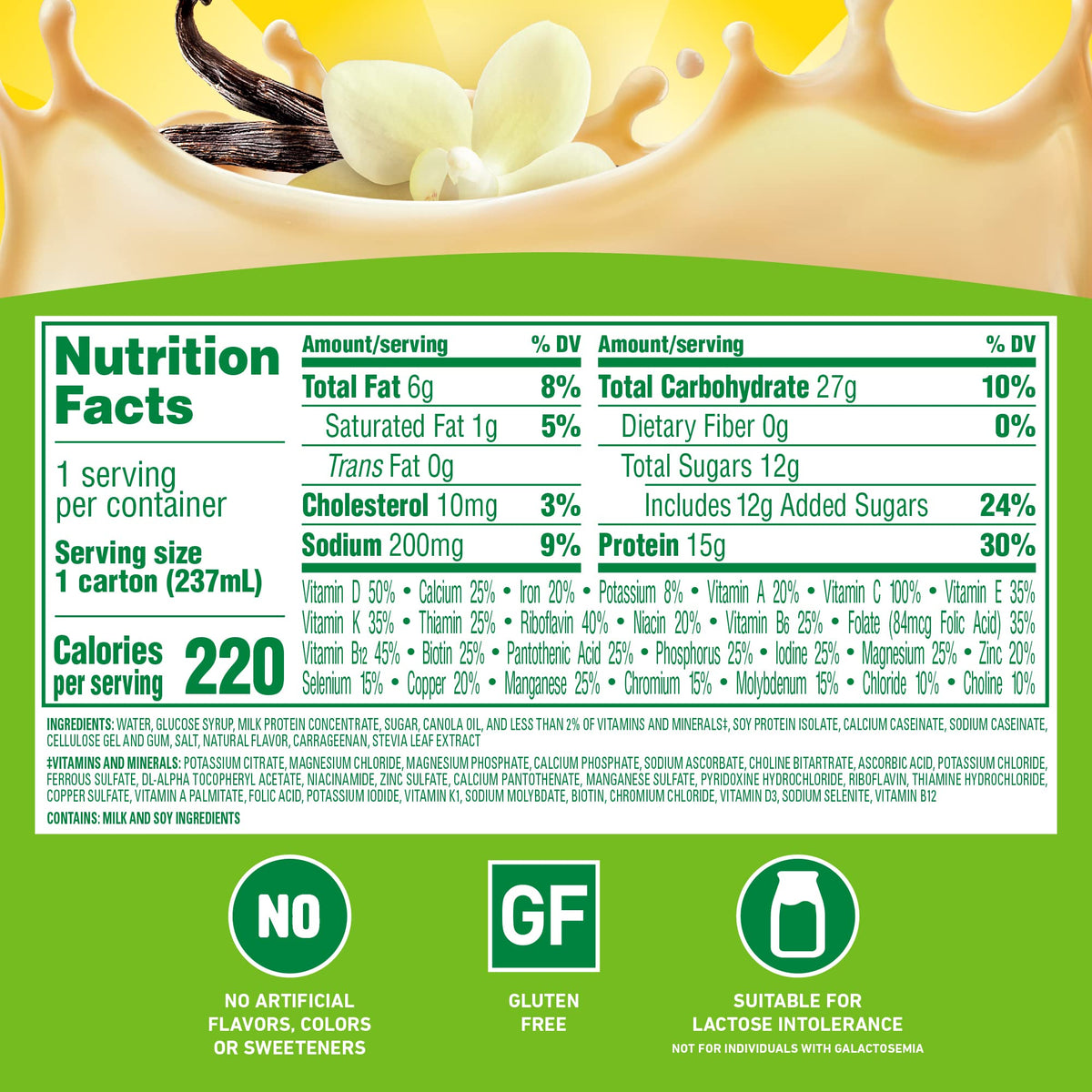 Carnation Breakfast Essentials High Protein Ready-to-Drink, Classic French Vanilla, 8 FL OZ Carton (Pack of 24)