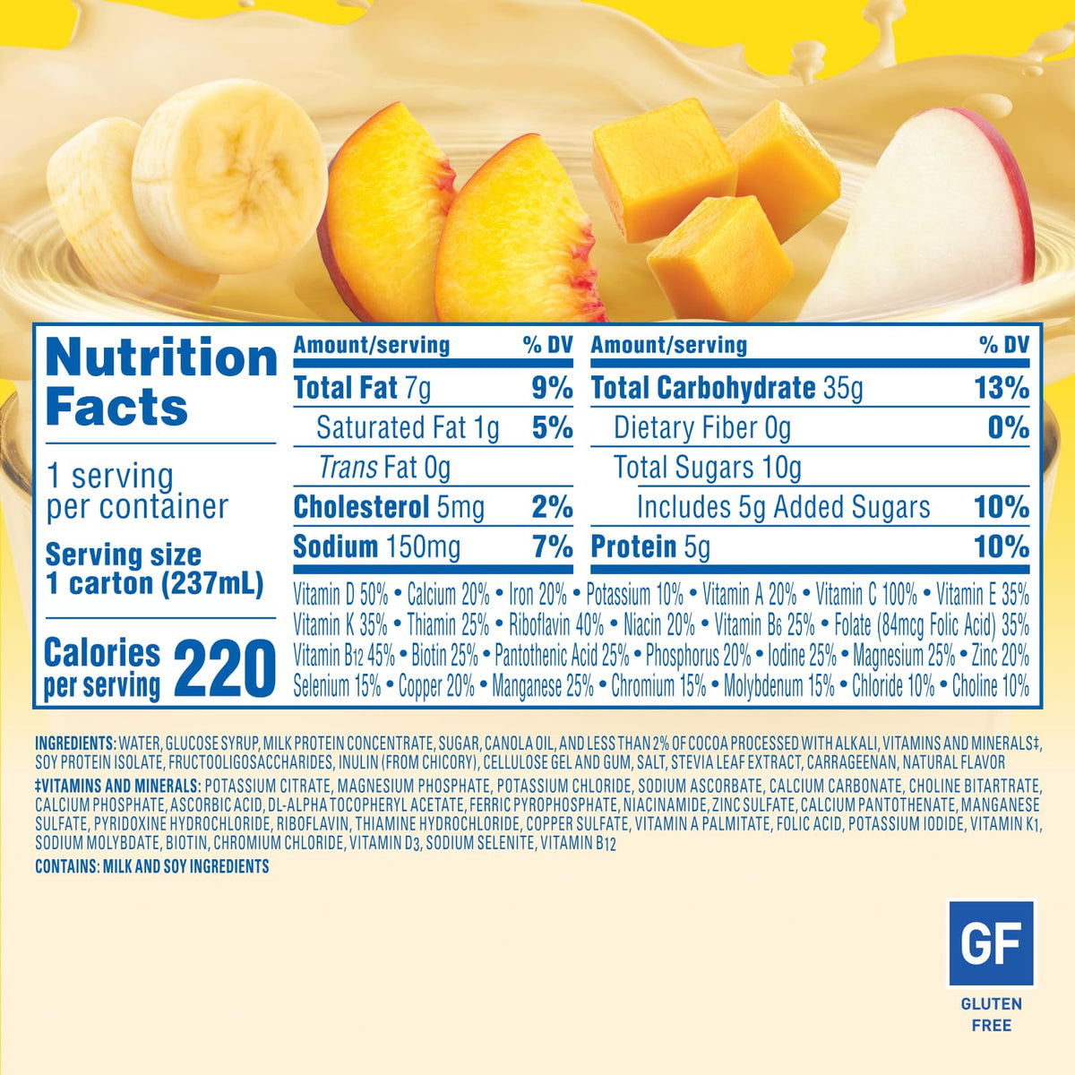 Carnation Breakfast Essentials Tropical Fruit & Protein Smoothie Nutritional Drink — 24 x 8 fl oz Cartons