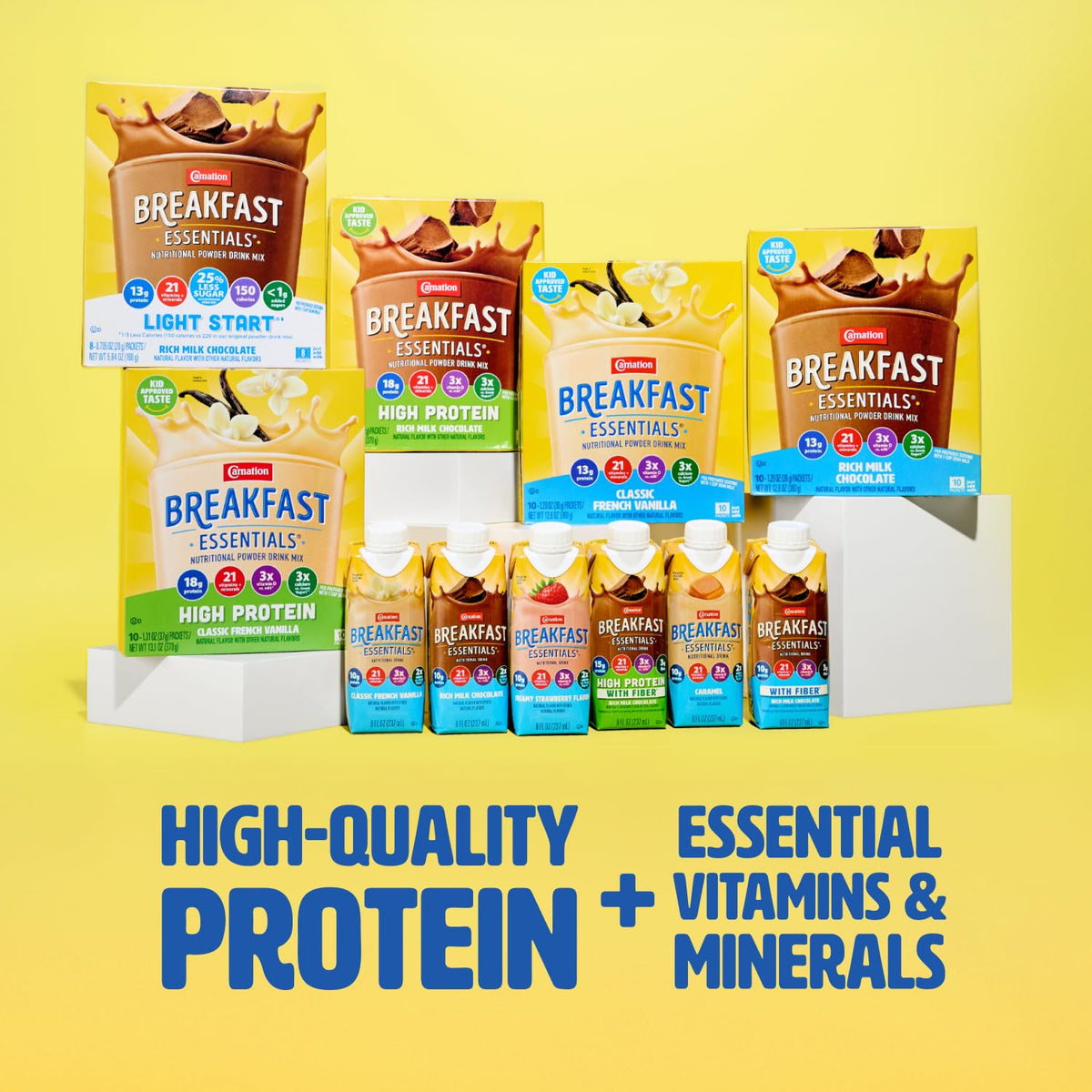 Carnation Breakfast Essentials Strawberry Banana Fruit & Protein Smoothie – 24 x 8 fl oz Cartons