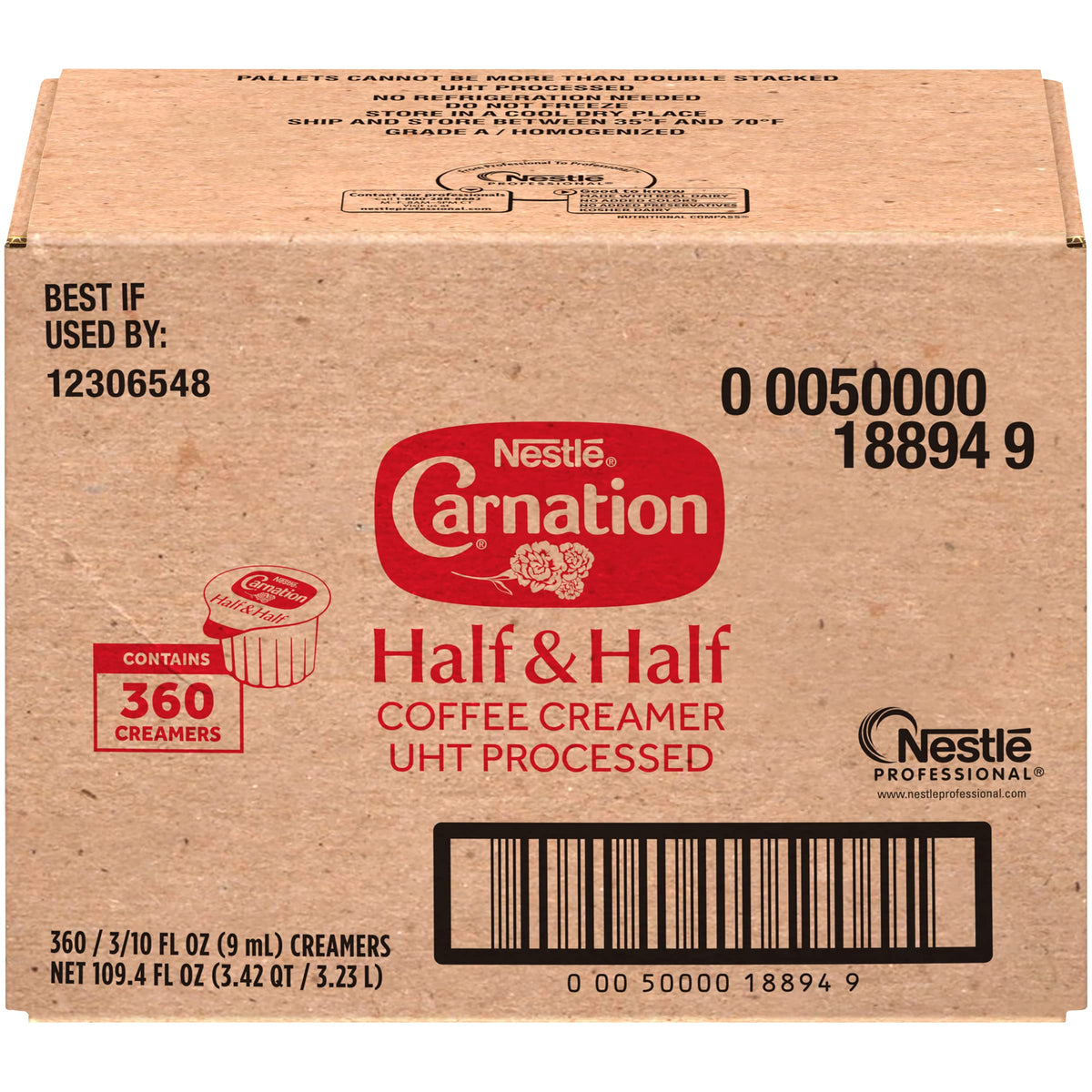 Coffee Mate Nestle Carnation Half and Half Coffee Creamer – Real Dairy, 0.304 fl oz Tubs (Pack of 360)
