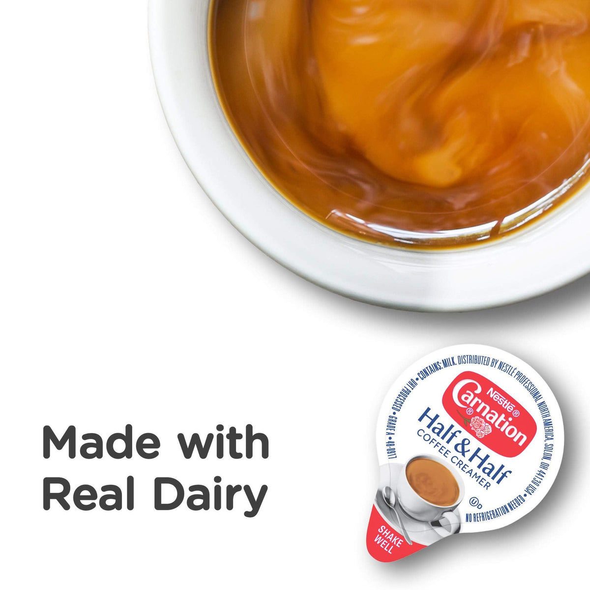 Coffee Mate Nestle Carnation Half and Half Coffee Creamer – Real Dairy, 0.304 fl oz Tubs (Pack of 360)