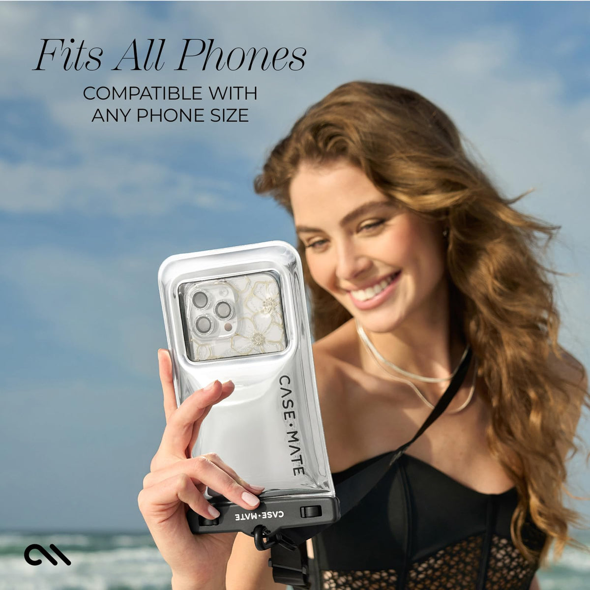 Case-Mate 2 Pack IP68 Waterproof Phone Pouch - Silver Chrome