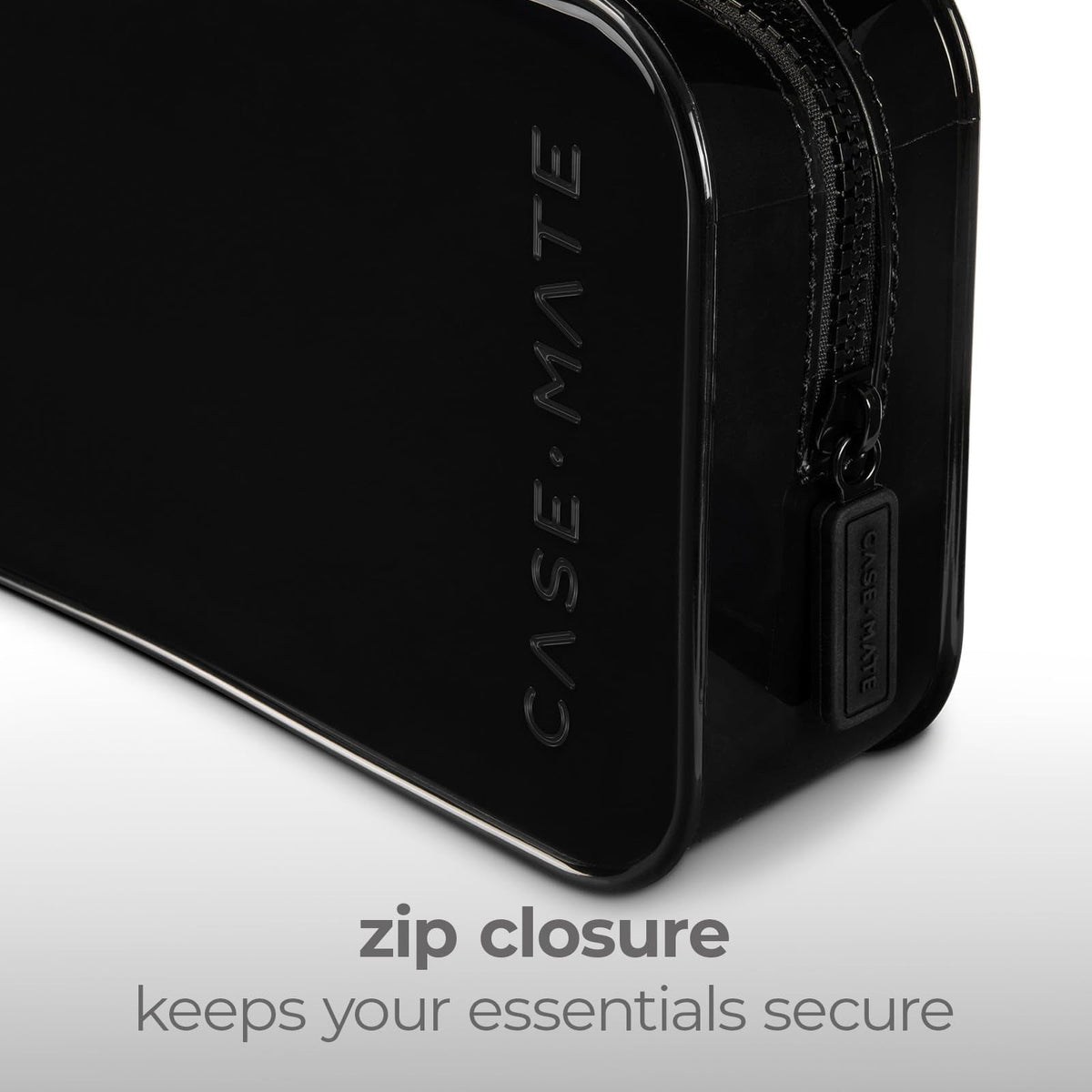 Case-Mate Jelly Makeup Bag - Waterproof Zipper Pouch - Midnight Black